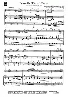 Sonate für Flöte und Klavier von Wolfgang Amadeus Mozart im Alle Noten Shop kaufen