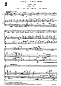 Novellette (Violine oder Klarinette, Klavier) von Michael Töpel 