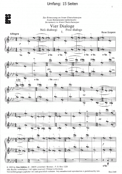 Vier Dialoge & Ritornell (h-moll) (Klavier) von René Eespere im Alle Noten Shop kaufen