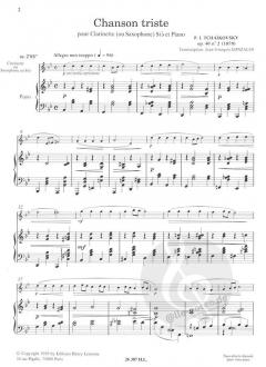 Chanson triste von Pjotr Iljitsch Tschaikowski 