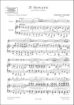 Sonate Nr. 3 Op. 108 von Johannes Brahms für Violine und Klavier im Alle Noten Shop kaufen