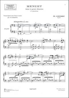 Menuet Quatuor Nr.1 Piano von Franz Schubert 