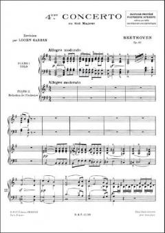 Quatrieme Concerto En Sol Majeur, Opus 58 pour Pi von Ludwig van Beethoven 