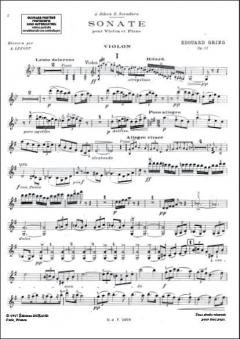 Sonate Violon/Piano von Edvard Grieg 