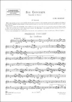 Six Concerts pour Trois Violons, Alto et Deux Bas von Jean-Philippe Rameau 