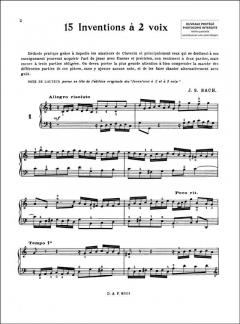 Inventions Piano von Johann Sebastian Bach 