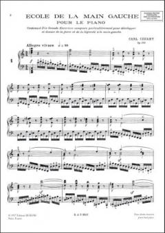 Ecole Main Gauche Op. 399 Piano von Carl Czerny 