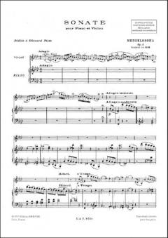 Sonate Violon/Piano von Felix Mendelssohn Bartholdy 