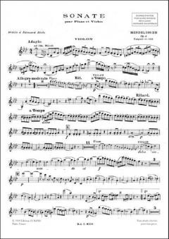 Sonate Violon/Piano von Felix Mendelssohn Bartholdy 
