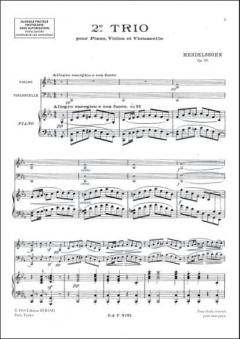 Trio Nr.2 Op. 66 Vl/Violoncelle/Piano (Felix Mendelssohn Bartholdy) 