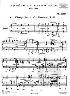 Annees De Pelerinage 1 Annee Suisse Piano (S.rie von Franz Liszt 