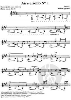 Aire Criollo 1 von Julian Aguirre 