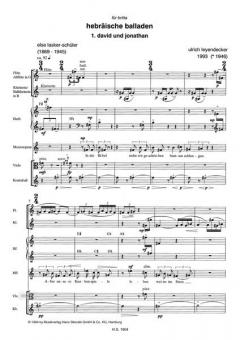 Hebräische Balladen nach Gedichten von Else Lasker-Schüler (Ulrich Leyendecker) 