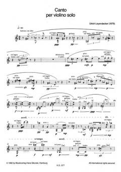 Canto per violino solo von Ulrich Leyendecker im Alle Noten Shop kaufen