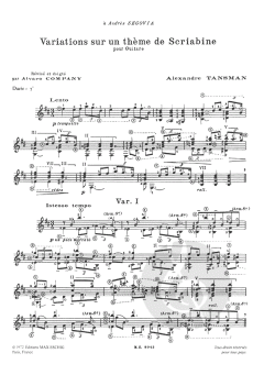 Variationen über ein Thema von Skriabin von Alexandre Tansman 