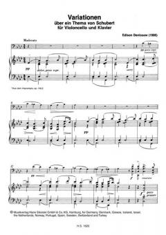 Variationen über ein Thema von Schubert von Edison Wassiljewitsch Denisow für Violoncello und Klavier im Alle Noten Shop kaufen