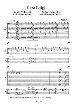 Caro Luigi op. 73 von Krzysztof Meyer für 4 Violoncelli und Kammerorchester im Alle Noten Shop kaufen