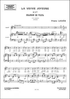 Veuve Joyeuse N 7b Vilya Chant/Piano (Chanson de Vi von Franz Lehár 