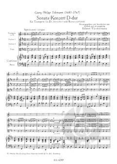 Sonata D-Dur für Trompete in D (Clarino), Streicher und Bc (Georg Philipp Telemann) 
