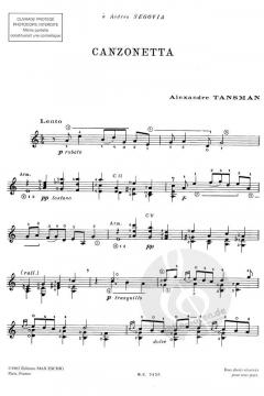 Canzonetta von Alexandre Tansman 
