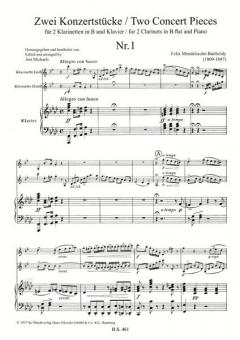 2 Konzertstücke op. 113 und op. 114 von Felix Mendelssohn Bartholdy für 2 Klarinetten und Klavier im Alle Noten Shop kaufen