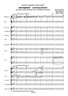 Abendgebete von Gija Kantscheli für Kammerorchester und 8 Altstimmen, aus dem Zyklus 'Leben ohne Weihnacht' im Alle Noten Shop kaufen