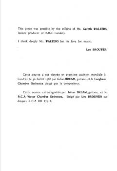 Concerto Elagiaco von Leo Brouwer 