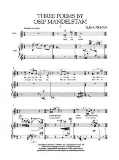 3 Gedichte von Osip Mandelstam op. 23 von Elena Firsova 