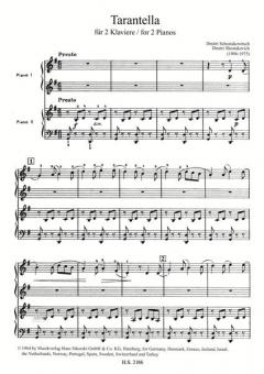 Tarantella von Dmitri Schostakowitsch für 2 Klaviere im Alle Noten Shop kaufen