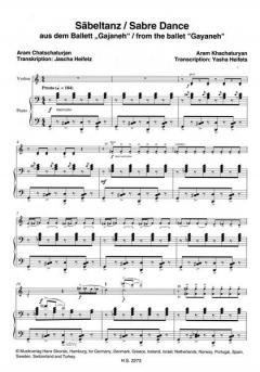 Säbeltanz aus dem Ballett 'Gajaneh' von Aram Chatschaturjan für Violine und Klavier im Alle Noten Shop kaufen