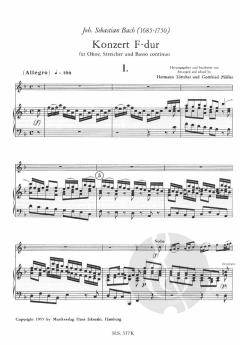 Konzert in F-Dur nach BWV 1053 von Johann Sebastian Bach für Oboe, Streicher und B.c. im Alle Noten Shop kaufen