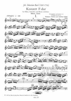 Konzert in F-Dur nach BWV 1053 von Johann Sebastian Bach für Oboe, Streicher und B.c. im Alle Noten Shop kaufen