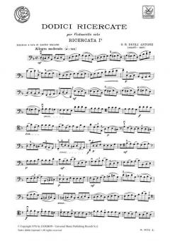 Dodici Ricercate, per Violoncello Solo Edizione Co von Gianbattista degli Antonii im Alle Noten Shop kaufen
