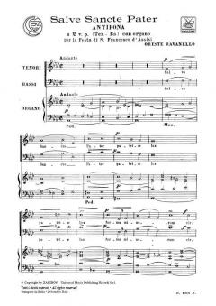 Salve Sancte Pater, Antifona per 2 Voci e Coro Per (O. Ravanello) 