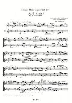 Duo Nr. 1 d-moll von Bernhard Henrik Crusell für 2 Klarinetten im Alle Noten Shop kaufen