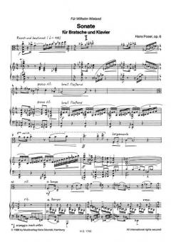 Sonate op. 6 von Hans Poser für Bratsche und Klavier im Alle Noten Shop kaufen