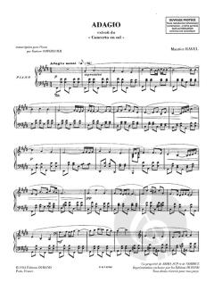 Adagio, Extrait Du concerto En Sol Transcription von Maurice Ravel 