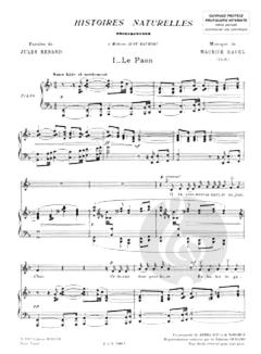 Histoires Naturelles pour Chant et Piano Paroles D von Maurice Ravel 