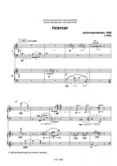 Ricercar von Ulrich Leyendecker für 2 Klaviere im Alle Noten Shop kaufen (Partitur)