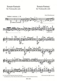 Sonate-Fantasie von Aram Chatschaturjan für Violoncello solo im Alle Noten Shop kaufen