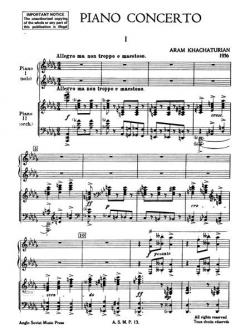 Konzert für Klavier und Orchester von Aram Chatschaturjan für 2 Klaviere im Alle Noten Shop kaufen