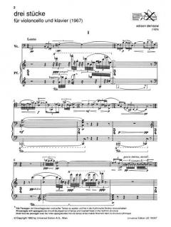 3 Stücke von Edison Wassiljewitsch Denisow für Violoncello und Klavier im Alle Noten Shop kaufen