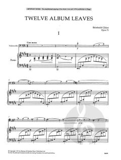 12 Albumblätter op. 51 von Reinhold Glière für Violoncello und Klavier im Alle Noten Shop kaufen