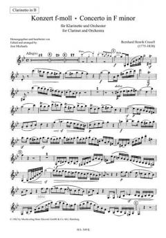 Konzert f-Moll op. 5 von Bernhard Henrik Crusell für Klarinette und Orchester im Alle Noten Shop kaufen