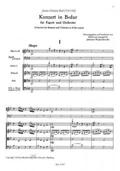Konzert B-Dur für Fagott und Orchester von Johann Christian Bach im Alle Noten Shop kaufen (Partitur)
