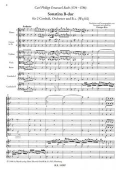 Sonatina B-Dur von Carl Philipp Emanuel Bach für 2 Cembali, Orchester und B.c. im Alle Noten Shop kaufen (Partitur)