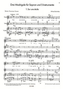 3 Madrigale nach Gedichten von Francisco Tanzer (Alfred Schnittke) 