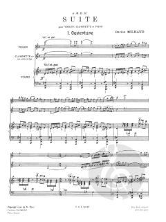 Suite Op.157 B pour Violon, Clarinette et Piano (Darius Milhaud) 