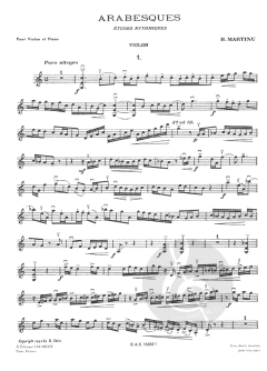 Sept Arabesques pour Violon Ou Violoncelle et Piano von Bohuslav Martinu 