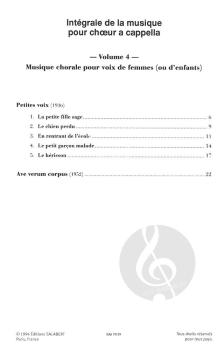 Integrale De La Musique Pour Choeur A Cappella Vo (Francis Poulenc) 